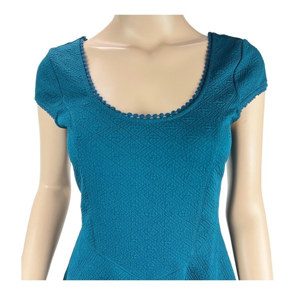 Free People Teal Fit n Flare Show Me Your Back Dress XS Above Knee - Picture 3 of 14
